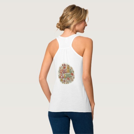 Haut rétro à fleurs groovy pour le printemps (Dos entier)
