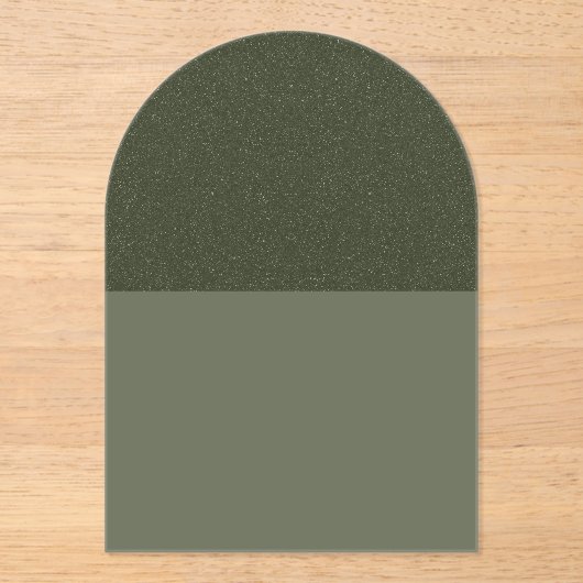Haut Specké Moss Arc Vert Acrylique Invitation (Recto)