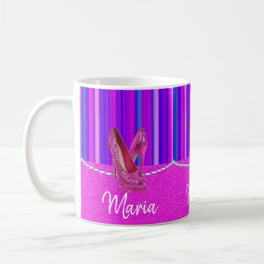 Haut talons rose pourpre tache Mug (Gauche)