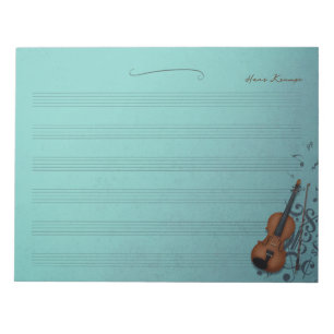 Haute Bofoome Turquoose Violin Music Manuscript Notitieblok