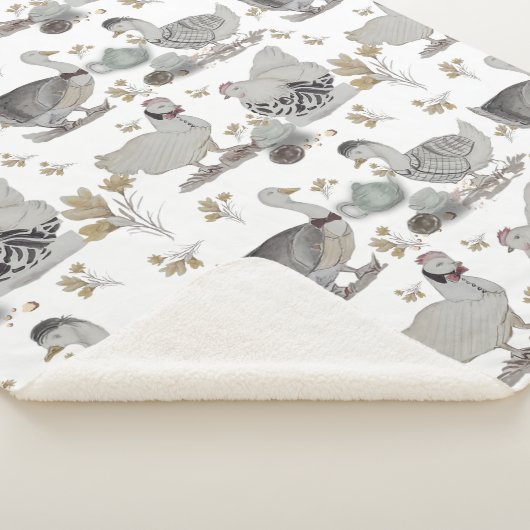 Haute Couture Chicken print Baby Blanket Sherpa Deken (3/4)