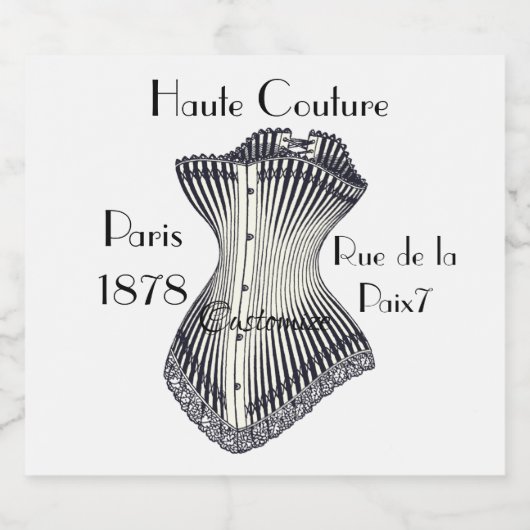 Haute Couture Corset Thunder_Cove Sparkling Wijnetiket (Enkel label)