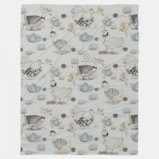Haute Couture Ducks & Chicken Baby Fleece Deken