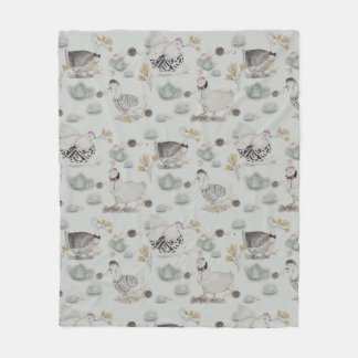 Haute Couture Ducks & Chicken Baby Fleece Deken