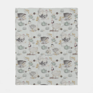 Haute Couture Ducks & Chicken Baby Fleece Deken