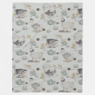 Haute Couture Ducks & Chicken Baby Fleece Deken
