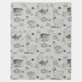 Haute Couture Ducks & Chicken Baby Fleece Deken