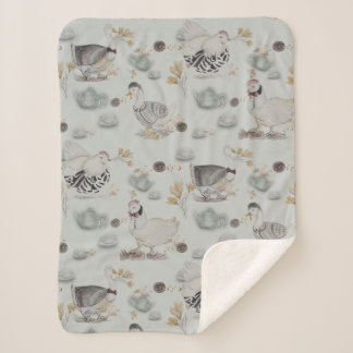 Haute Couture Ducks & Chicken Baby Sherpa Deken