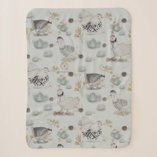 Haute Couture Ducks & Chicken Baby Sherpa Deken