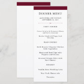 Haute Couture | Menu de Mariage Marsala (Devant / Derrière)