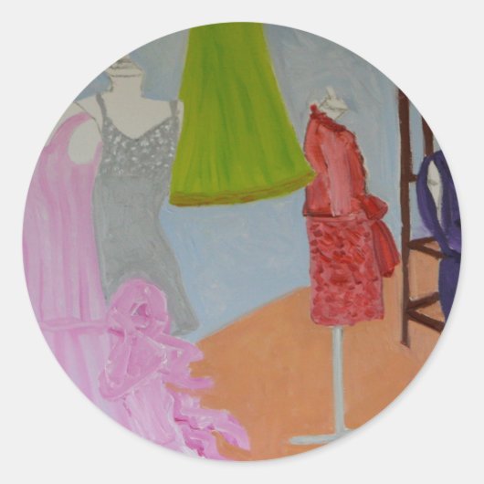 haute couture ronde sticker (Voorkant)