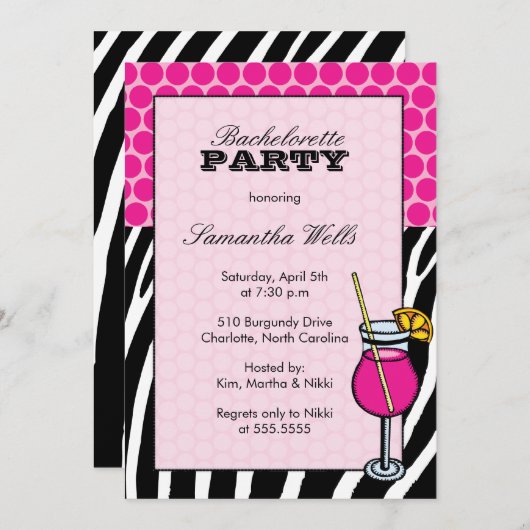 Haute Invitation - Bachelorette invitations (Devant / Derrière)