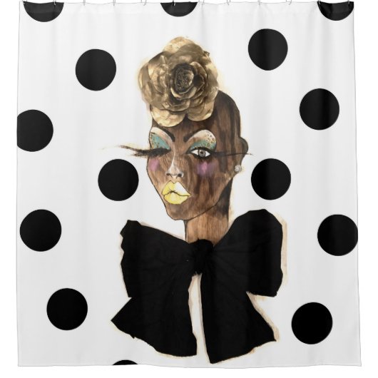 HAUTE Polka Dot Shower Curtain Douchegordijn (Voorkant)