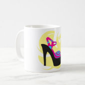 Hauteur talons fantaisie mode café Mug (Devant gauche)