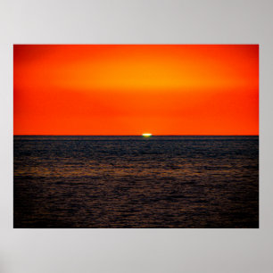 Hauting donkerrode Maui zonsondergang poster