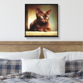 Havana Brown Cat Canvas Afdruk (Insitu (Slaapkamer))