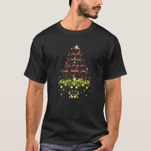 Havana Brown Kat Kerstboom Lichtjes Xmas T-shirt