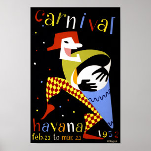 Havana Carnival Vintage Travel Poster