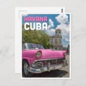 Havana Cuba — briefkaart van het klassieke autover (Voorkant / Achterkant)