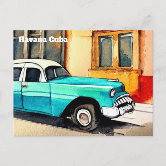 havana cuba carte postale ancienne voiture (Devant)