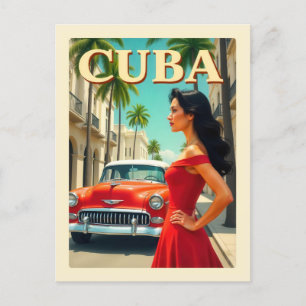  Havana Cuba Classic Car Retro Reizen Briefkaart
