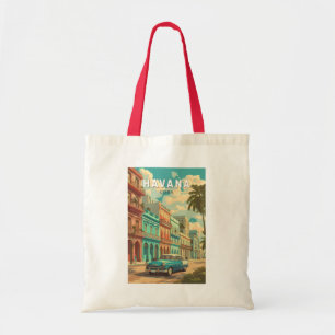 Havana Cuba Illustratie Travel Art Vintage Tote Bag