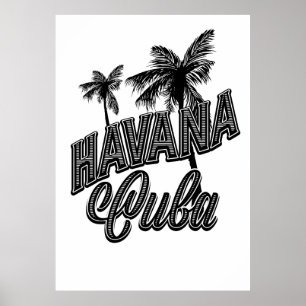 Havana Cuba letterkunst. Poster