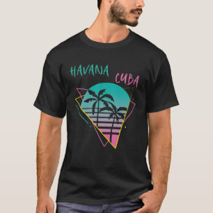 Havana Cuba Palmbomen Retro Ocean Surfen Hispani T-shirt