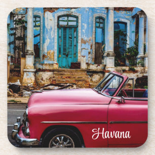 Havana Cuba Red Vintage Car Bier Onderzetter
