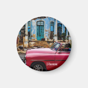 Havana Cuba Red Vintage Car Magneet