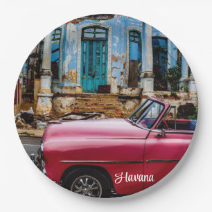 Havana Cuba Red Vintage Car Papieren Bordje
