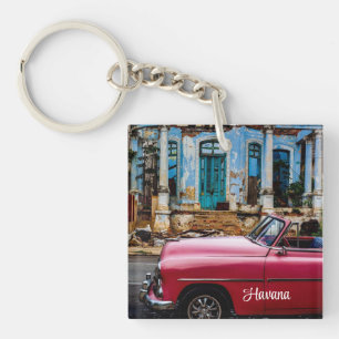 Havana Cuba Red Vintage Car Sleutelhanger