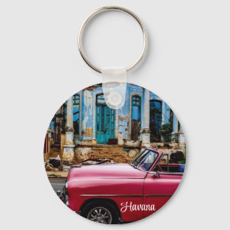 Havana Cuba Red Vintage Car Sleutelhanger