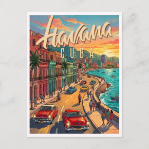 Havana Cuba Reis naar het verleden Briefkaart