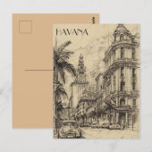 Havana Cuba Reizen Briefkaart (Voorkant / Achterkant)