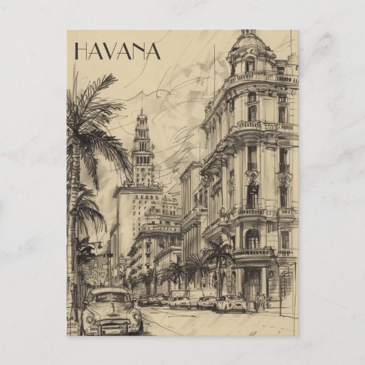 Havana Cuba Reizen Briefkaart (Voorkant)