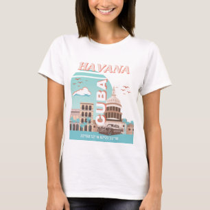 Havana Cuba Retro Travel Art T-shirt