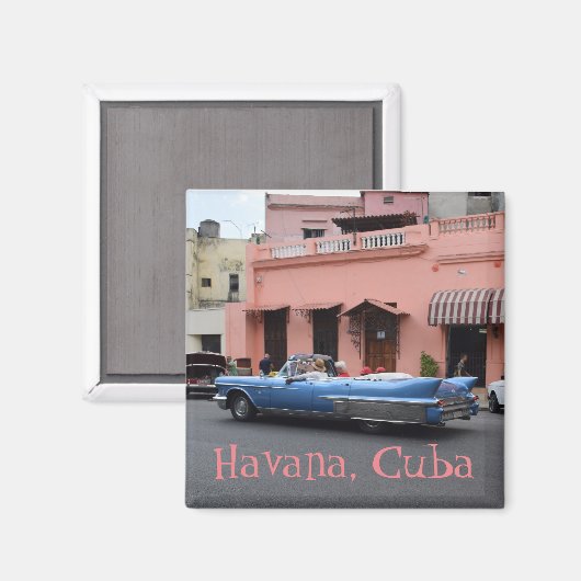 Havana Cuba Roze Bouwklasse IC Oude Auto Magneet (Voorkant / Achterkant)