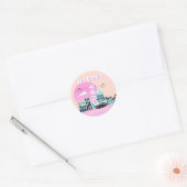 Havana Cuba Roze Reiskunst Ronde Sticker (Envelop)