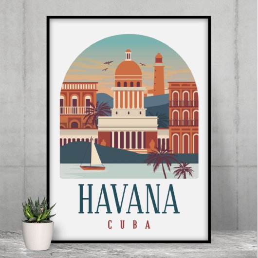 Havana Cuba Skyline Poster