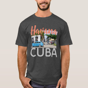 Havana Cuba Taxi Shirt in roze oranje letters