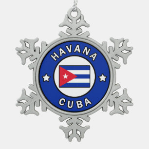 Havana Cuba Tin Sneeuwvlok Ornament