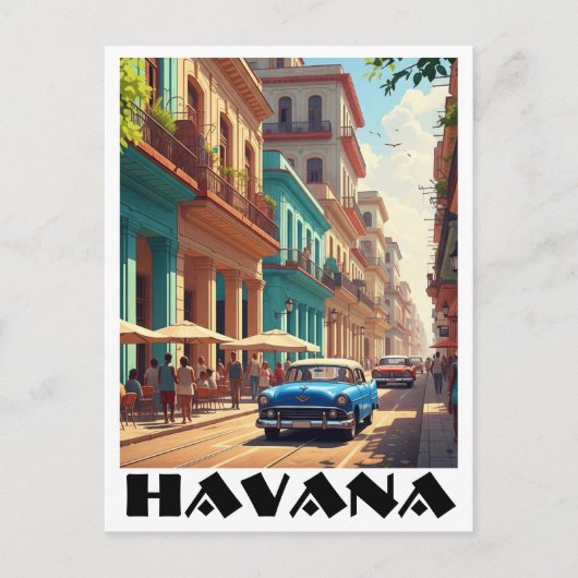Havana Cuba Vintage Car Briefkaart (Voorkant)