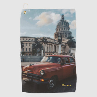 Havana Cuba Vintage Klassieke Auto Golfhanddoek