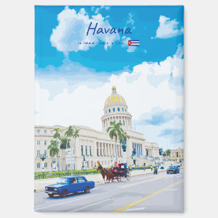 Havana, Cuba - Vintage Klassieke Soul Flat Magneet