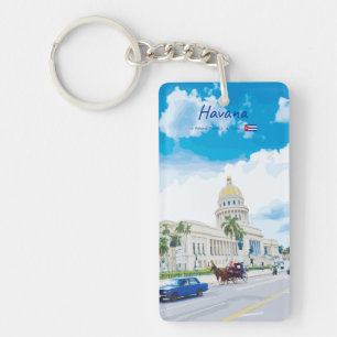 Havana, Cuba - Vintage Klassieke Ziel Slanke Sleut Sleutelhanger