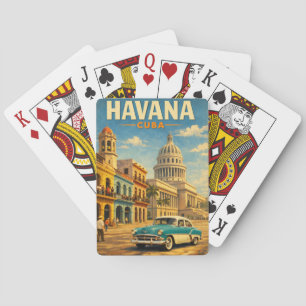 Havana Cuba Vintage Reis Kunst Pokerkaarten