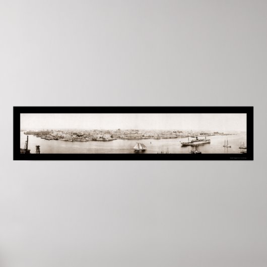 Havana Cuba Waterfront Foto 1920 Poster (Voorkant)