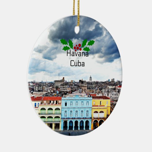 Havana, Cubaanse landschap met kerstheilig Keramisch Ornament (Rechts)