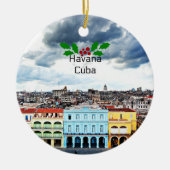 Havana, Cubaanse landschap met kerstheilig Keramisch Ornament (Voorkant)
